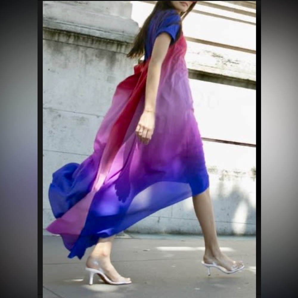 Pink and Blue Ombre Dress with tshirt